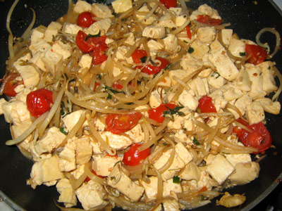 Sauteed Bean Sprouts and Tofu